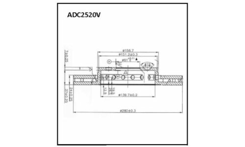 Диск тормозной вентилируемый | перед Allied Nippon, арт. ADC2520V