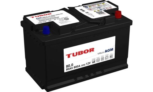 Аккумулятор Tubor 6СТ-80.0 VRLA LN4/L4(H7) L, 80Ач, CCA 800А, необслуживаемый, технология AGM, арт. 4607008889499