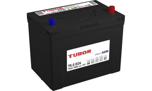 Аккумулятор Tubor 6СТ-75.0 VRLA 90D26L, 75Ач, 700А, необслуживаемый, технология AGM, арт. 4610082700130