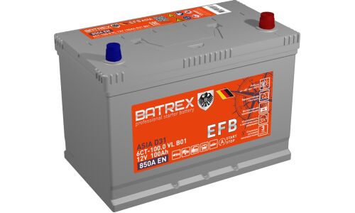 Аккумулятор Batrex Asia T-110/135D31L, 100Ач, CCA 850A, технология EFB, арт. 4610082703087