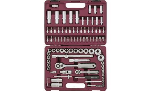 Набор инструментов Thorvik, под размеры 1/2, 1/4", 12-гранные головки, комплект 94 предмета, арт. TS094/12