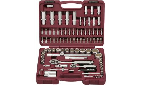 Набор инструментов Thorvik, под размеры 1/2, 1/4", 12-гранные головки, комплект 94 предмета, арт. TS094/12