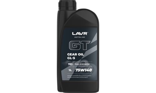 Масло трансмиссионное Lavr Motoline GT Gear Oil 75w140, синтетическое, API GL-5, для дифференциалов, 1л, арт. Ln7903