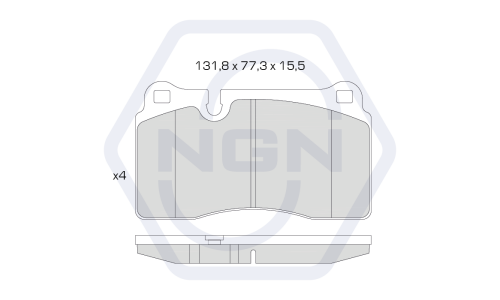 Колодки тормозные дисковые NGN, передние, комплект на ось (4 шт), арт. 3501778