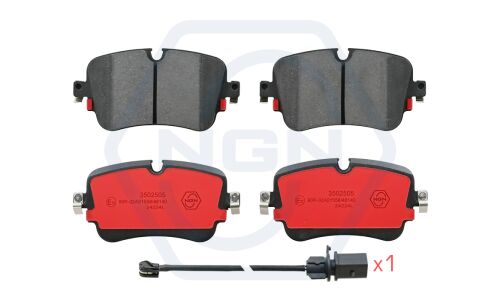 Колодки тормозные дисковые NGN, задние, комплект на ось (4 шт), арт. 3502505