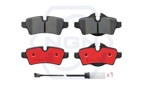 Колодки тормозные дисковые NGN, задние, комплект на ось (4 шт), арт. 3502067