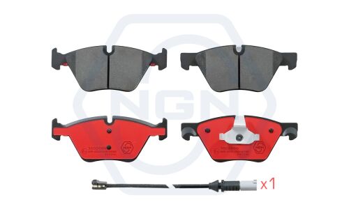 Колодки тормозные дисковые NGN, передние, комплект на ось (4 шт), арт. 3502099