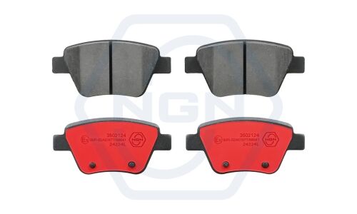Колодки тормозные дисковые NGN, задние, комплект на ось (4 шт), арт. 3502124