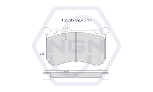Колодки тормозные дисковые NGN, передние, комплект на ось (4 шт), арт. 3502105