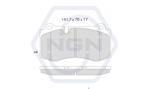 Колодки тормозные дисковые NGN, передние, комплект на ось (4 шт), арт. 3501519