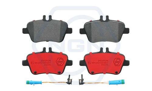 Колодки тормозные дисковые NGN, задние, комплект на ось (4 шт), арт. 3502026