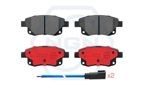 Колодки тормозные дисковые NGN, задние, комплект на ось (4 шт), арт. 3502058