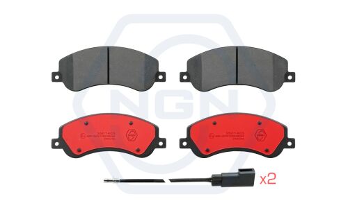 Колодки тормозные дисковые NGN, передние, комплект на ось (4 шт), арт. 3501403