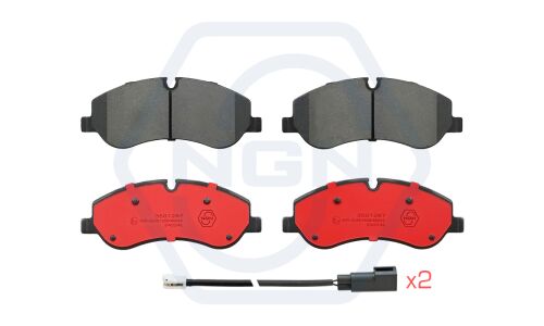 Колодки тормозные дисковые NGN, передние, комплект на ось (4 шт), арт. 3501287