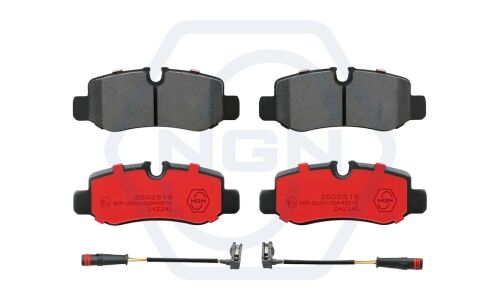 Колодки тормозные дисковые NGN, задние, комплект на ось (4 шт), арт. 3502519