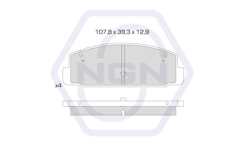 Колодки тормозные дисковые NGN, задние, комплект на ось (4 шт), арт. 3501477