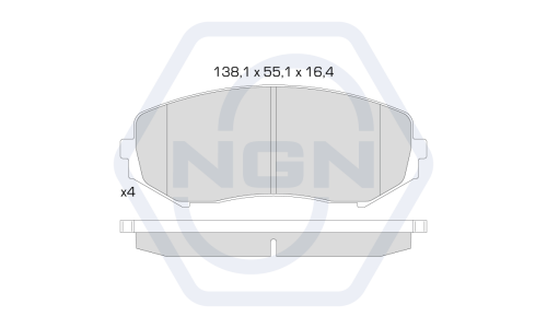 Колодки тормозные дисковые NGN, передние, комплект на ось (4 шт), арт. 3501608
