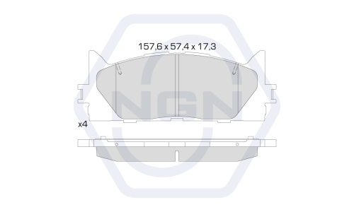 Колодки тормозные дисковые NGN, передние, комплект на ось (4 шт), арт. 3502146