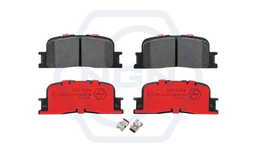 Колодки тормозные дисковые NGN, задние, комплект на ось (4 шт), арт. 3501699