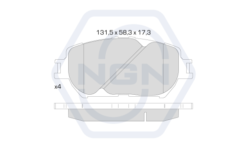 Колодки тормозные дисковые NGN, передние, комплект на ось (4 шт), арт. 3501993