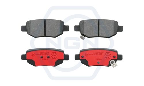 Колодки тормозные дисковые NGN, задние, комплект на ось (4 шт), арт. 3502322