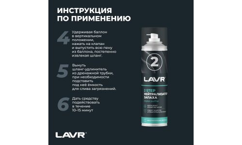 Очиститель-нейтрализатор запаха кондиционера Lavr Complete Air Conditioner Cleaner Kit, пенный, антибактериальный, с ароматом ментола и эвкалипта, аэрозоль 2x355мл (+трубка-удлинитель), арт. Ln2411
