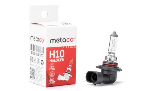 Лампа галогенная Metaco Halogen H10 (PY20d, T12), 12В, 42Вт, 3200К, 1 шт, арт. 9510-H10-STD
