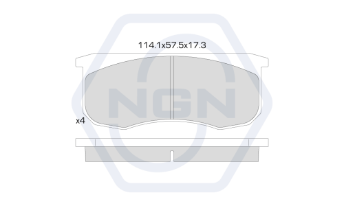 Колодки тормозные дисковые NGN, передние, комплект на ось (4 шт), арт. 3502323
