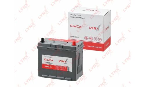 Аккумулятор LYNXauto 55B24L, 45Ач, CCA 440А, необслуживаемый, арт. J12C
