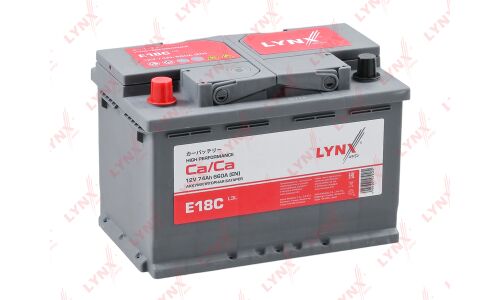 Аккумулятор LYNXauto L3R, 74Ач, CCA 660А, необслуживаемый, арт. E18C
