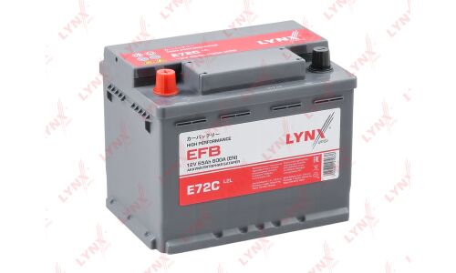 Аккумулятор LYNXauto LN2R/L2R, 65Ач, CCA 600A, необслуживаемый, технология EFB, арт. E72C
