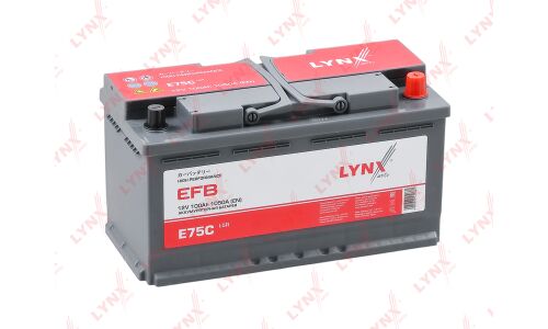 Аккумулятор LYNXauto LN5/L5 L, 100Ач, CCA 1050А, необслуживаемый, технология EFB, арт. E75C