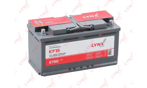 Аккумулятор LYNXauto LN5/L5 L, 100Ач, CCA 1050А, необслуживаемый, технология EFB, арт. E75C