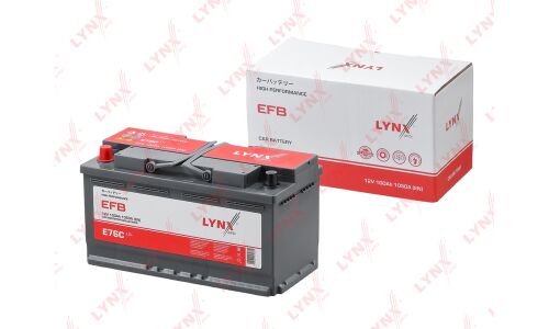 Аккумулятор LYNXauto LN5R/L5R, 100Ач, CCA 1050А, необслуживаемый, технология EFB, арт. E76C