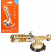 Горелка газовая на цанговый баллон, ручн.поджиг, сопло D20*60мм, регулят. воздуха, латун. клапан AIRLINE, арт. ADGT004