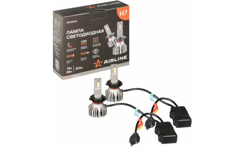 Лампа светодиодная Airline PRO Series H7 (PX26d, T11), 12/24В, 50Вт, 3000К, комплект 2 шт, арт. AEAR208
