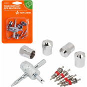 Ремкомплект для вентилей (4 золотника, 4 металл.колп, 1 метчик) в блистере AIRLINE, арт. ATRS017