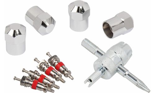 Ремкомплект для вентилей (4 золотника, 4 металл.колп, 1 метчик) в блистере AIRLINE, арт. ATRS017