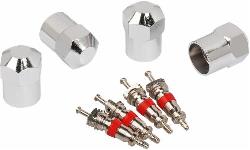 Ремкомплект для вентилей (4 золотника, 4 металл.колп.) в пакете AIRLINE, арт. ATRS011