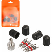 Ремкомплект для вентилей (4 золотника, 4 пласт.колп, 1 ключ) в пакете AIRLINE, арт. ATRS010