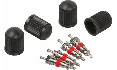 Ремкомплект для вентилей (4 золотника, 4 пласт.колп.) в пакете AIRLINE, арт. ATRS009