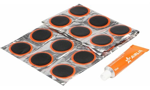 Ремкомплект для камер, заплатки круглые D32 мм - 36 шт., клей-активатор 12мл AIRLINE, арт. ATRS102