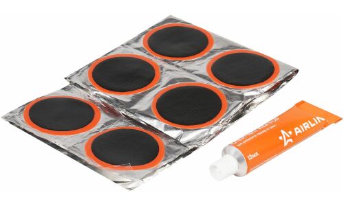 Ремкомплект для камер, заплатки круглые D42 мм - 24 шт., клей-активатор 12мл AIRLINE, арт. ATRS103