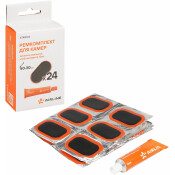 Ремкомплект для камер, заплатки овальные 50*30 мм - 24 шт., клей-активатор 12мл AIRLINE, арт. ATRS106