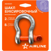 Скоба (шакл) для крепления троса Airline, омегообразная, 2т/8т, арт. ASHA001 Скоба (шакл) для крепления троса Airline, омегообразная, 2т/8т, арт. ASHA001
