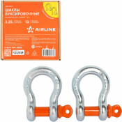 Скоба (шакл) для крепления троса Airline, омегообразная, 3.25т/13т, в сумке, 2 шт, арт. ASHA006 Скоба (шакл) для крепления троса Airline, омегообразная, 3.25т/13т, в сумке, 2 шт, арт. ASHA006