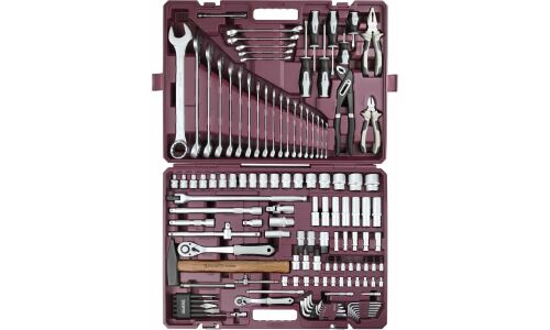 Набор инструментов Thorvik, с трещоткой, под размеры 1/2, 1/4", комплект 128 предметов, арт. TS128