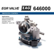 Дроссельная заслонка AUDI A3/A4/A5/A6/Q5, SKODA OCTAVIA II/III, VW GOLF VI/VII/PASSAT B7 1.8-2.0 TDI EAG EAG, арт. 646000