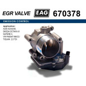 Дроссельная заслонка AUDI A3/A4/A6, SKODA OCTAVIA II/SUPERB II, VW PASSAT B6/CC/TIGUAN 2.0 TDI EAG EAG, арт. 670378