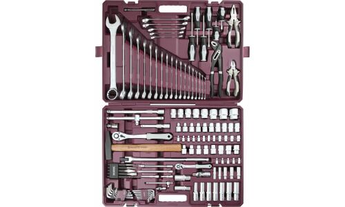 Набор инструментов Thorvik, с трещоткой, под размеры 1/2, 1/4", комплект 127 предметов, арт. TS127